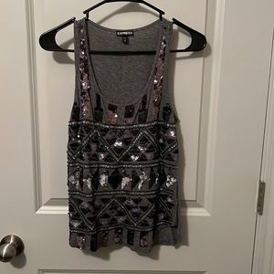 Express sequin tank top
